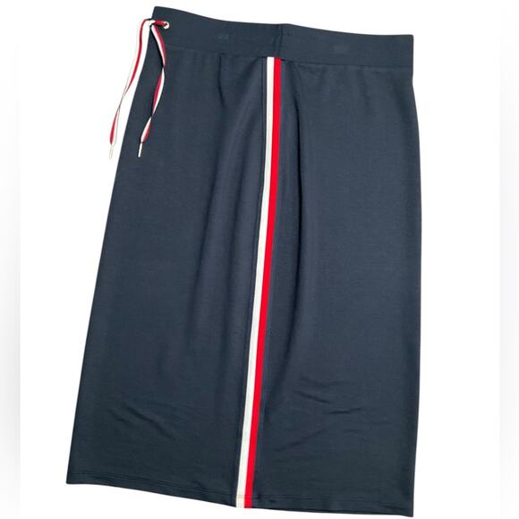 Tommy Hilfiger Women's Pencil Skirt Blue Midi Knit Stretch Size Large EUC - Picture 3 of 8